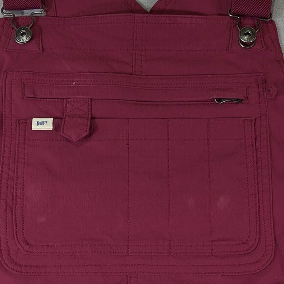 Duluth Trading Heirloom Gardening Bib Overalls Red Burgundy Womens L x 31 - Picture 13 of 16